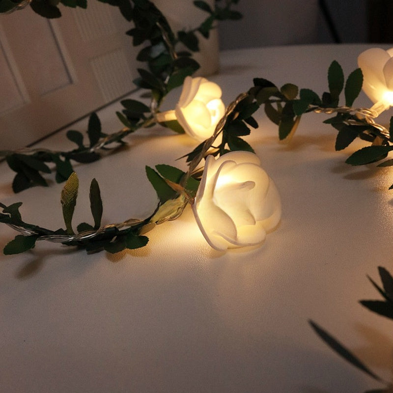 Decorative LED String Lights with Floral Design