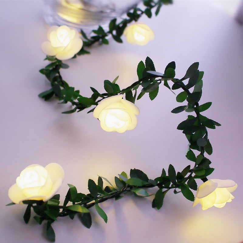 Decorative LED String Lights with Floral Design
