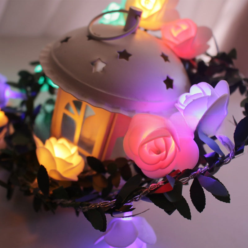 Decorative LED String Lights with Floral Design