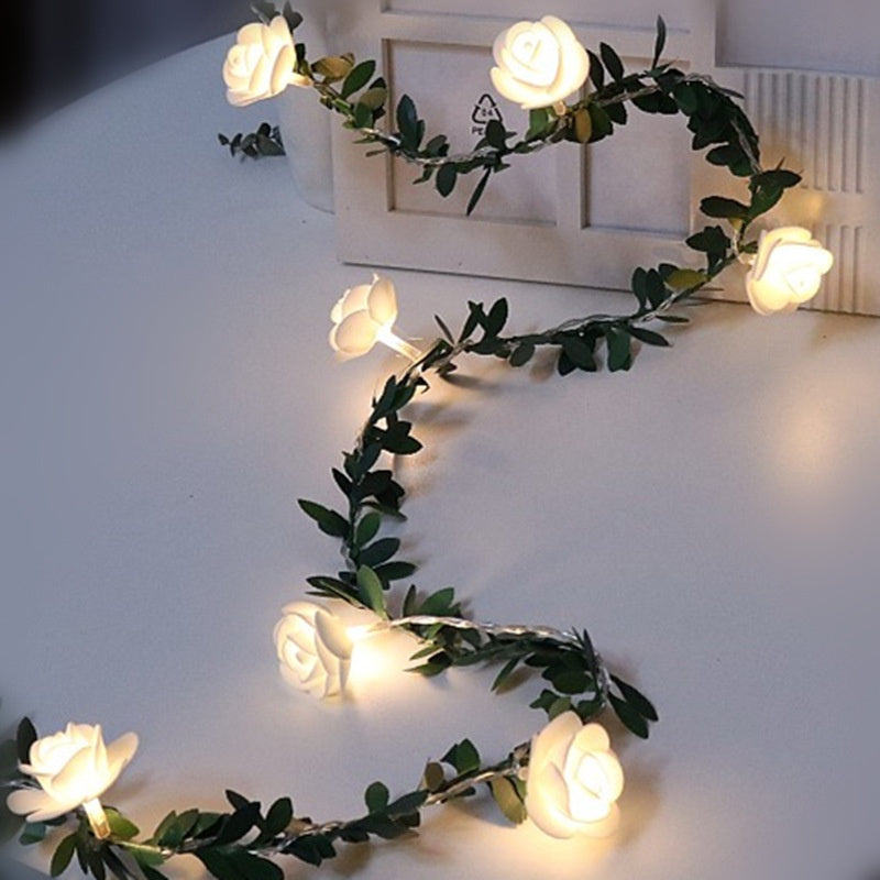 Decorative LED String Lights with Floral Design