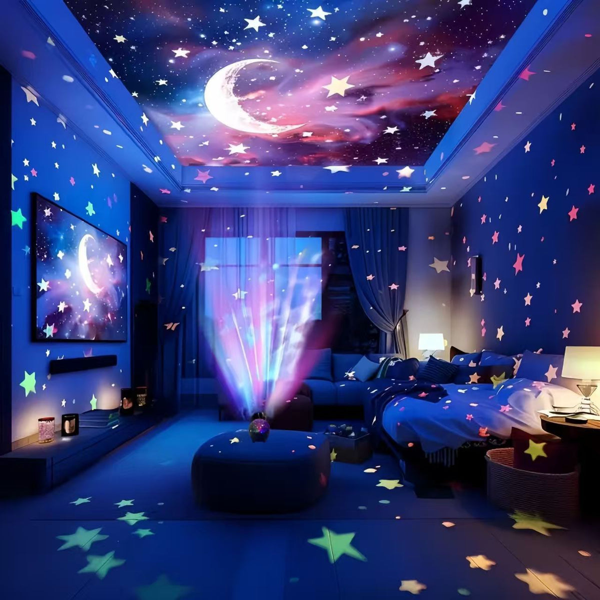 Creative Star Moon Night Light Projection Lamp