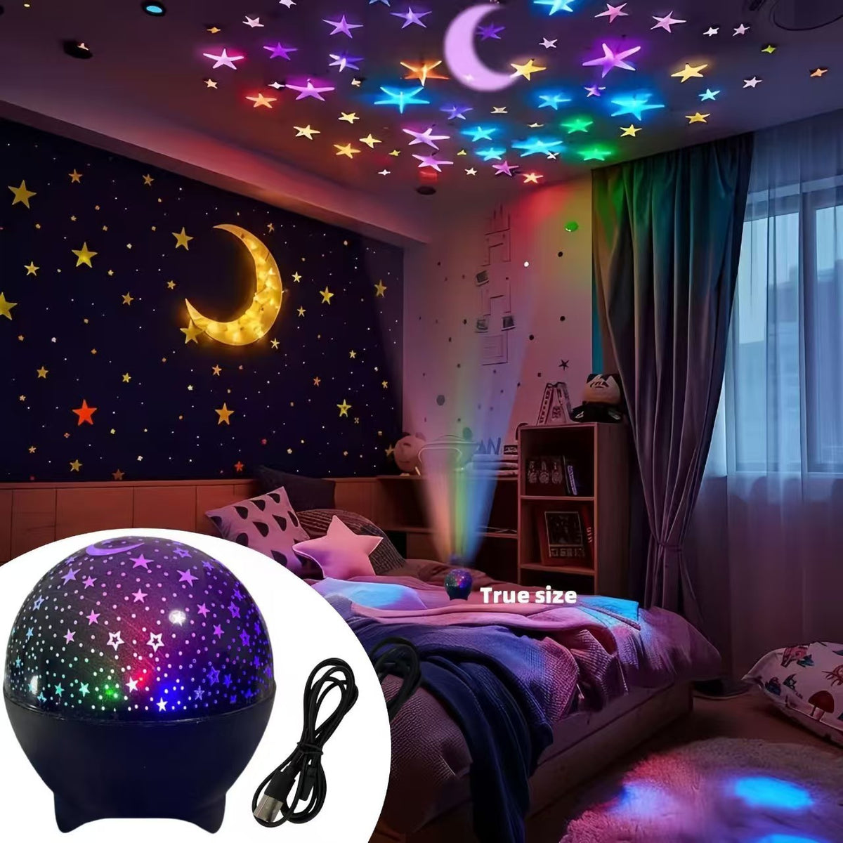 Creative Star Moon Night Light Projection Lamp
