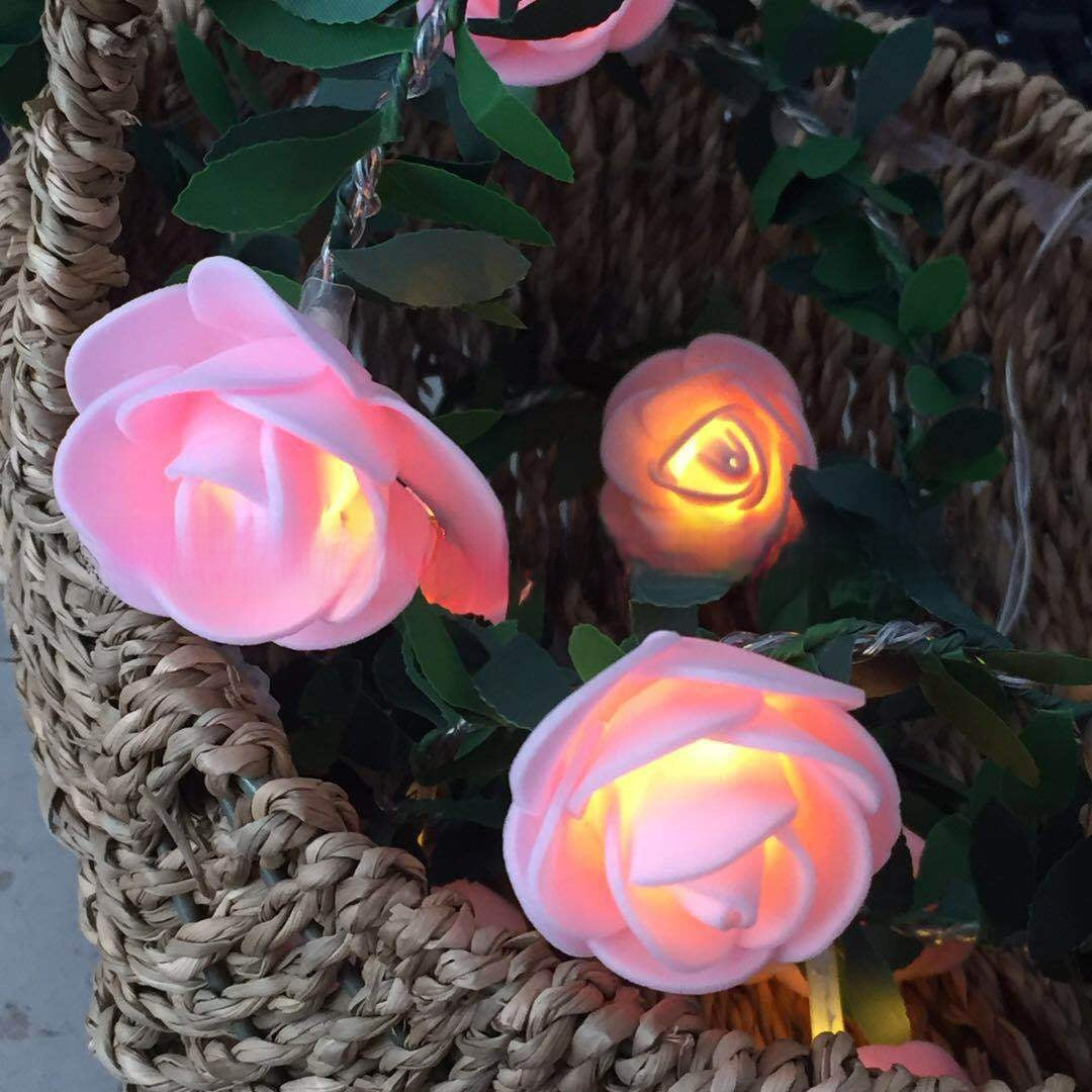 Decorative LED String Lights with Floral Design