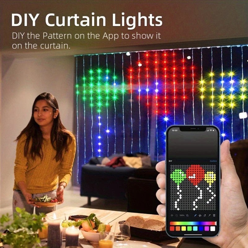 Programmable Bluetooth LED Curtain Lights